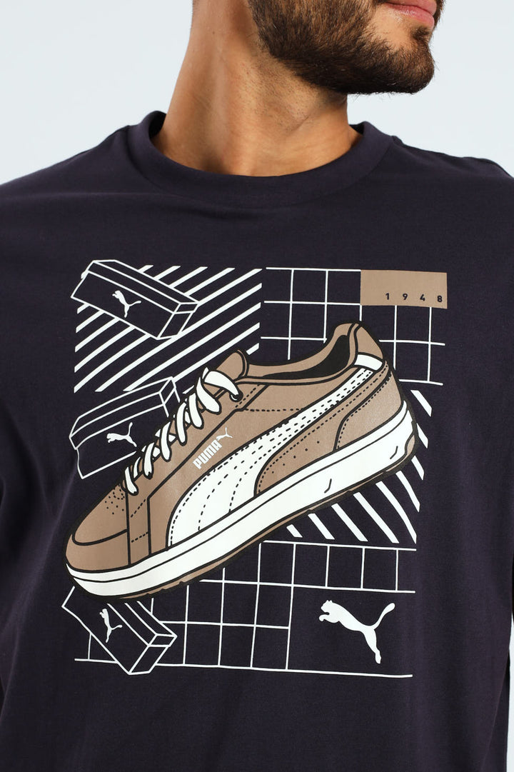 Graphics Sneaker Tee - Navy