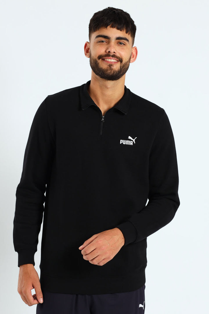 Essential No.1 Logo Half-Zip Fleece Top - Black