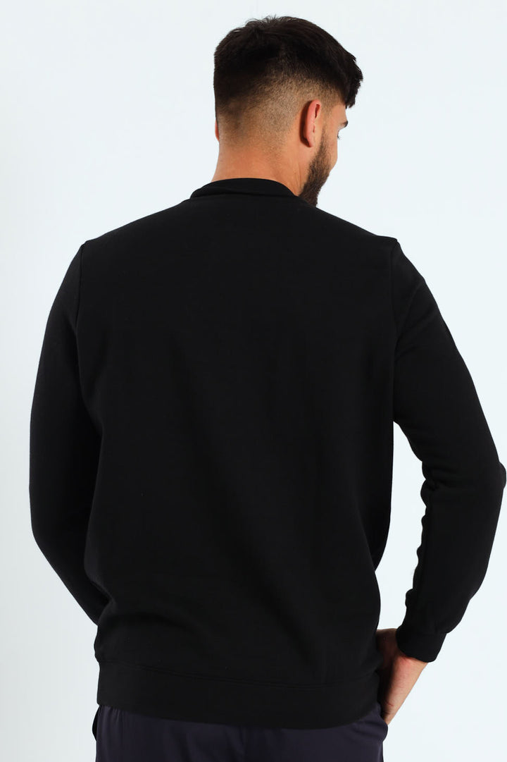 Essential No.1 Logo Half-Zip Fleece Top - Black