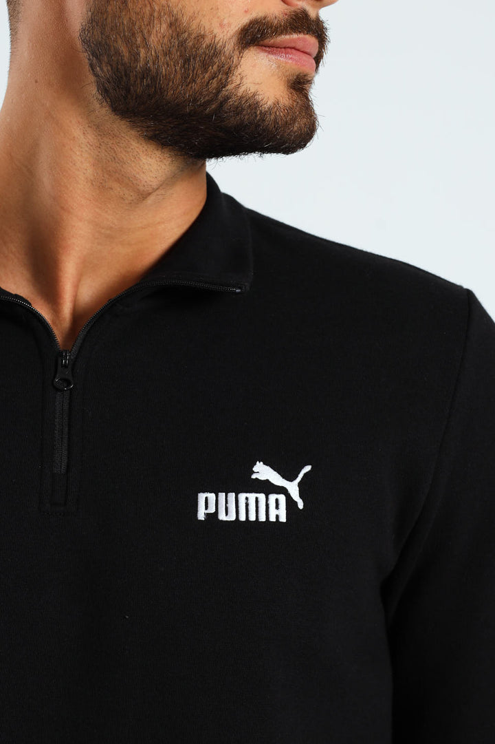 Essential No.1 Logo Half-Zip Fleece Top - Black