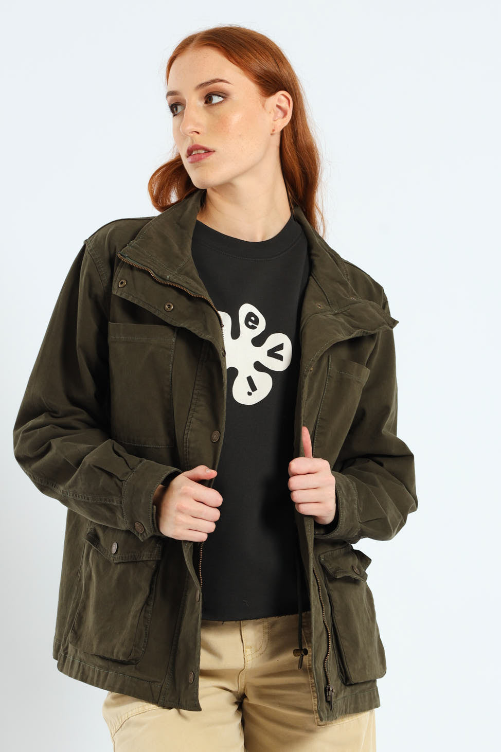 Karlie Utility Jacket - Military Green