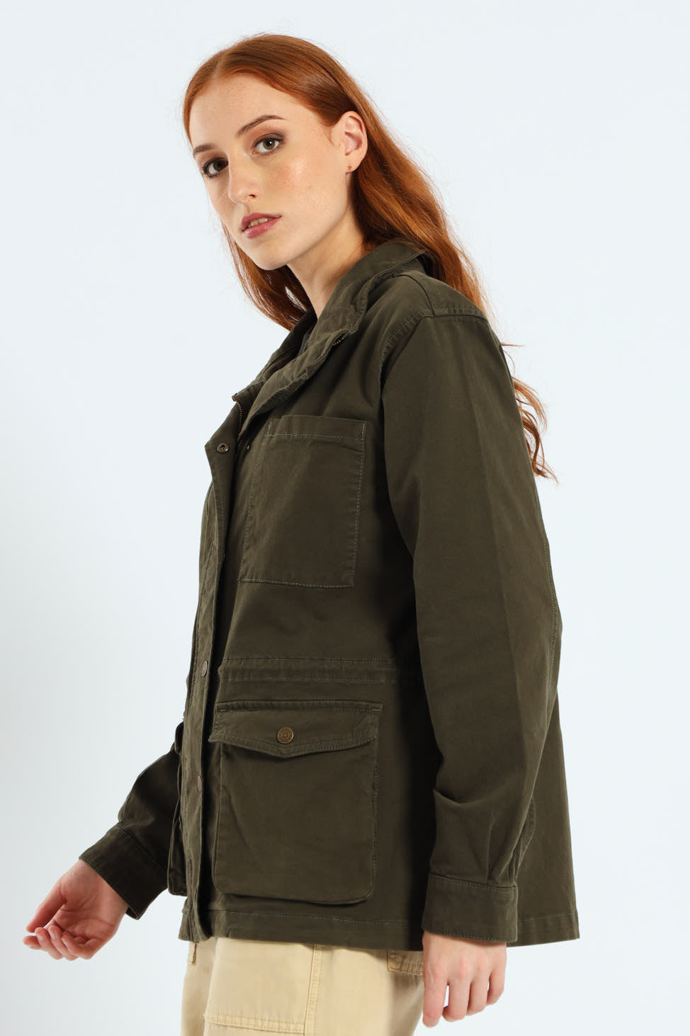 Karlie Utility Jacket - Military Green