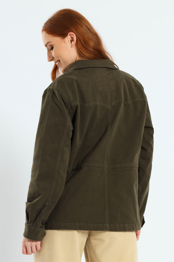 Karlie Utility Jacket - Military Green
