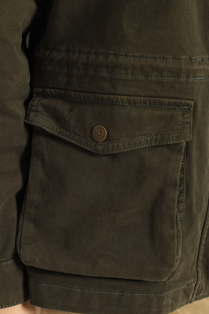 Karlie Utility Jacket - Military Green