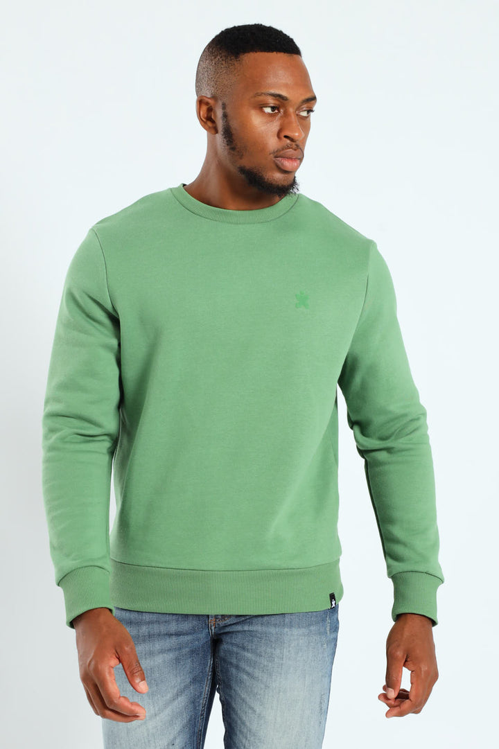 Plain Crew Fleece Top - Green