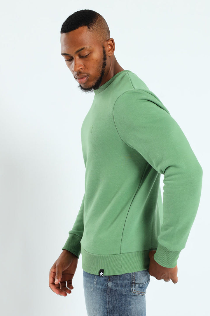 Plain Crew Fleece Top - Green