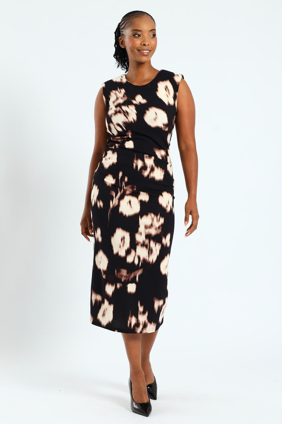 Side Ruched Midi Dress