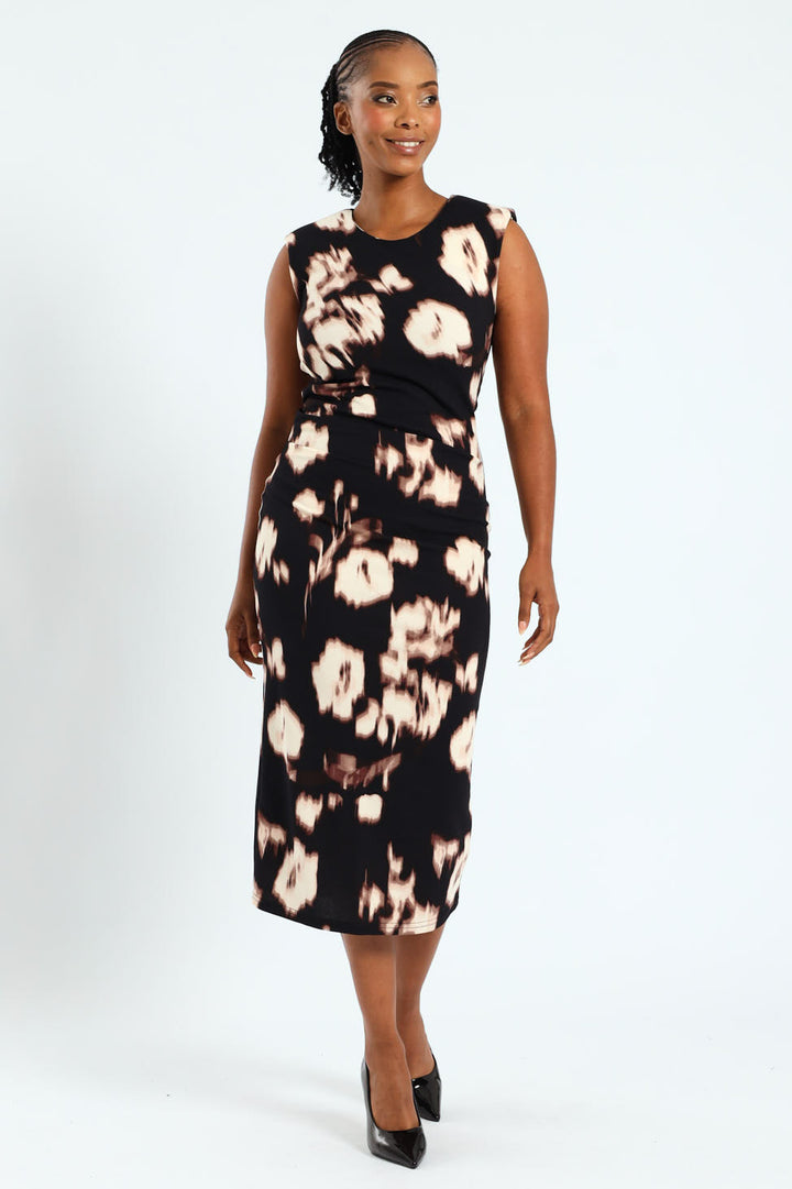Side Ruched Midi Dress