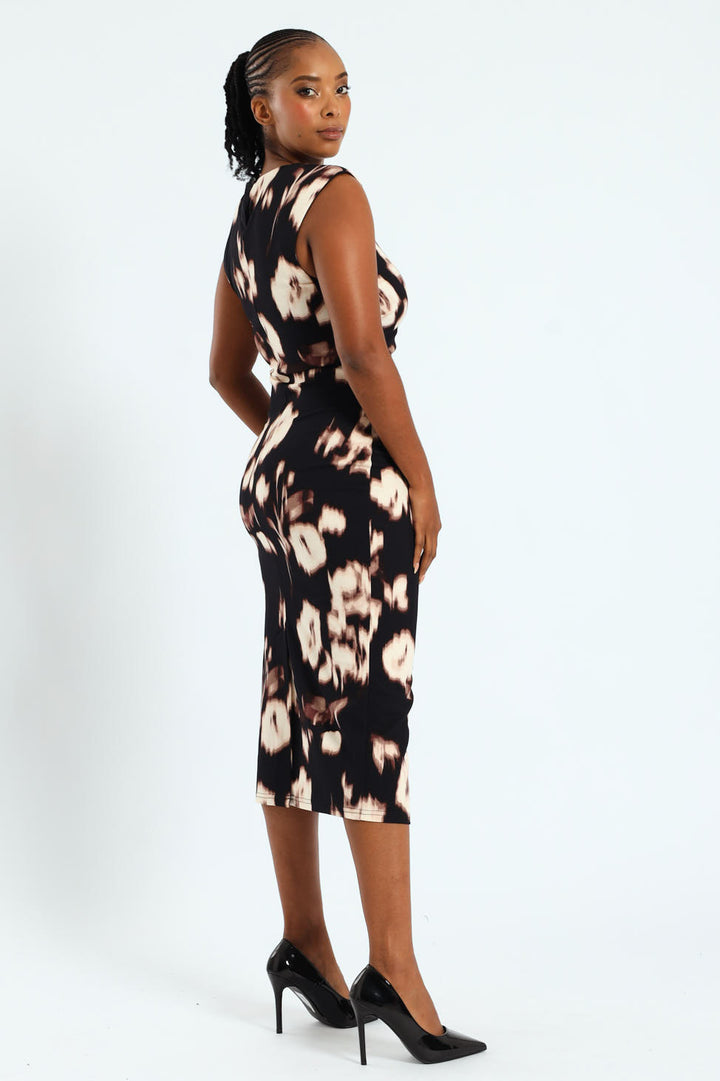 Side Ruched Midi Dress