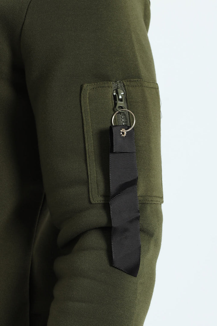 Long Sleeve Utility Fleece Hoody - Fatigue