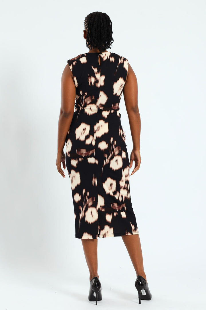 Side Ruched Midi Dress