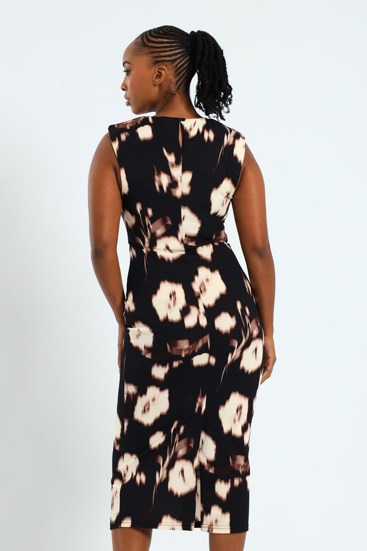 Side Ruched Midi Dress