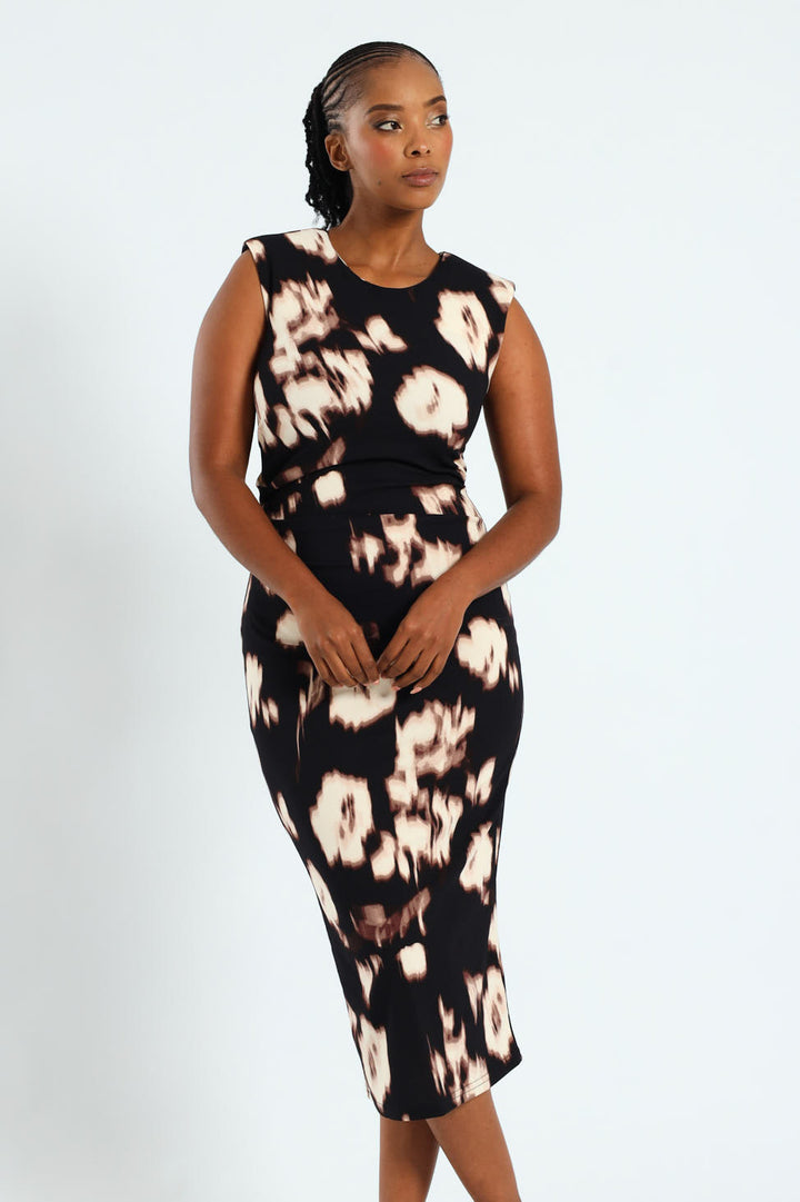 Side Ruched Midi Dress