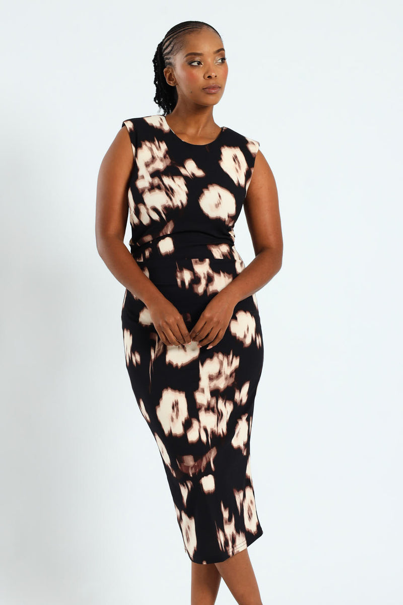 Side Ruched Midi Dress