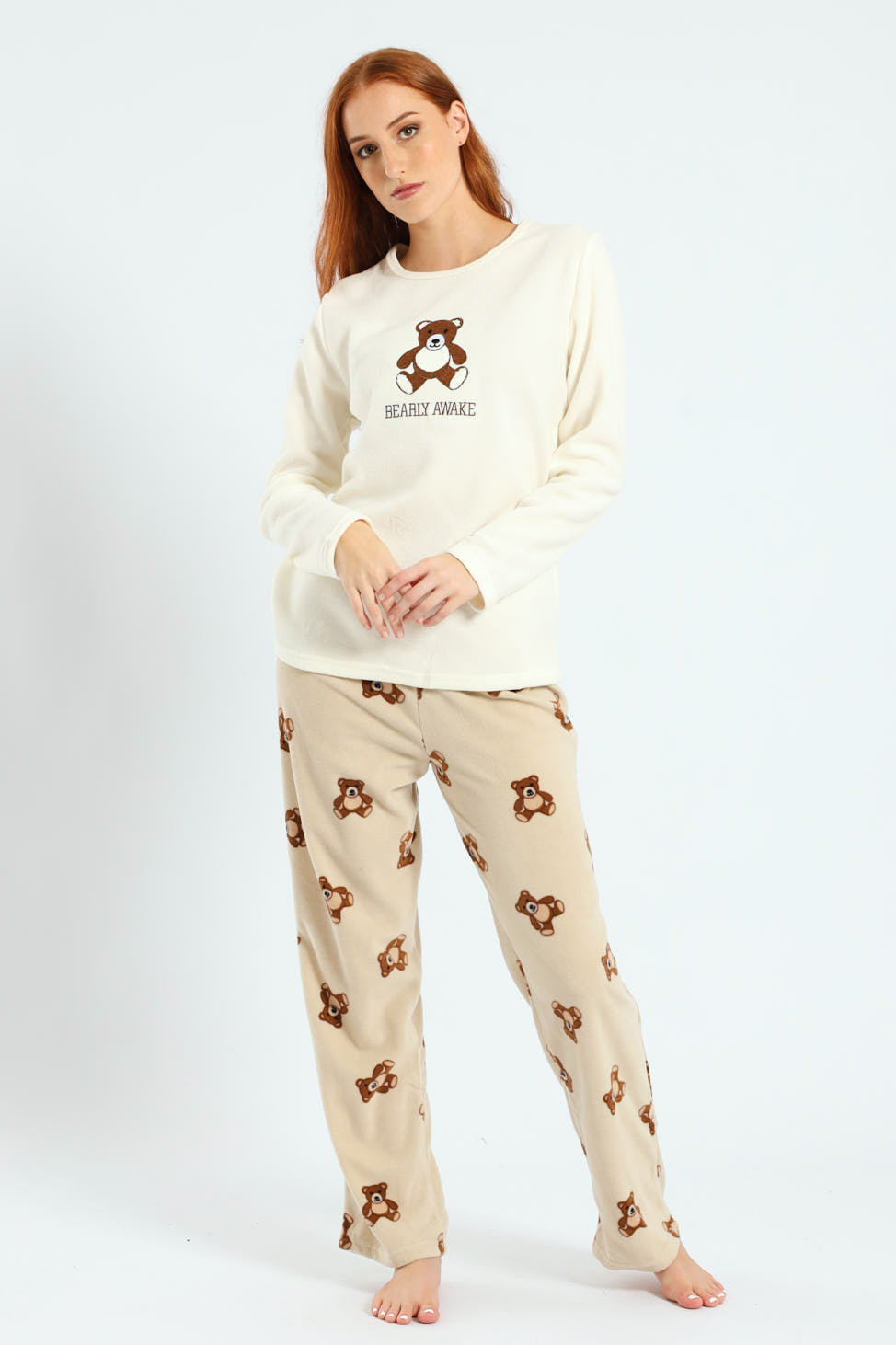 Polar Fleece Bearly Awake Set - Cream