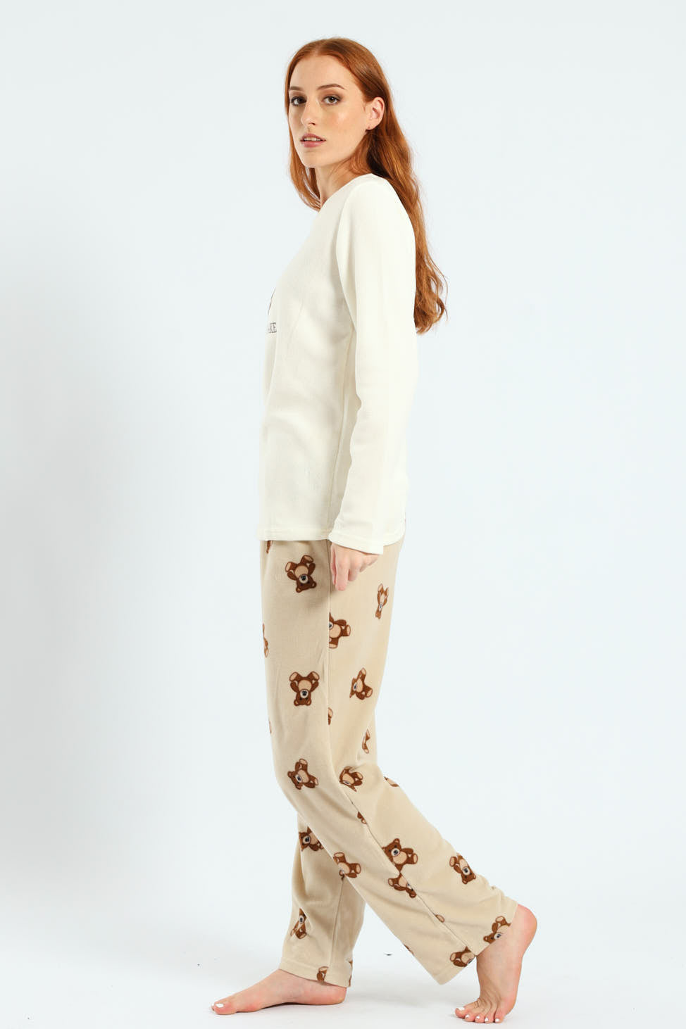 Polar Fleece Bearly Awake Set - Cream