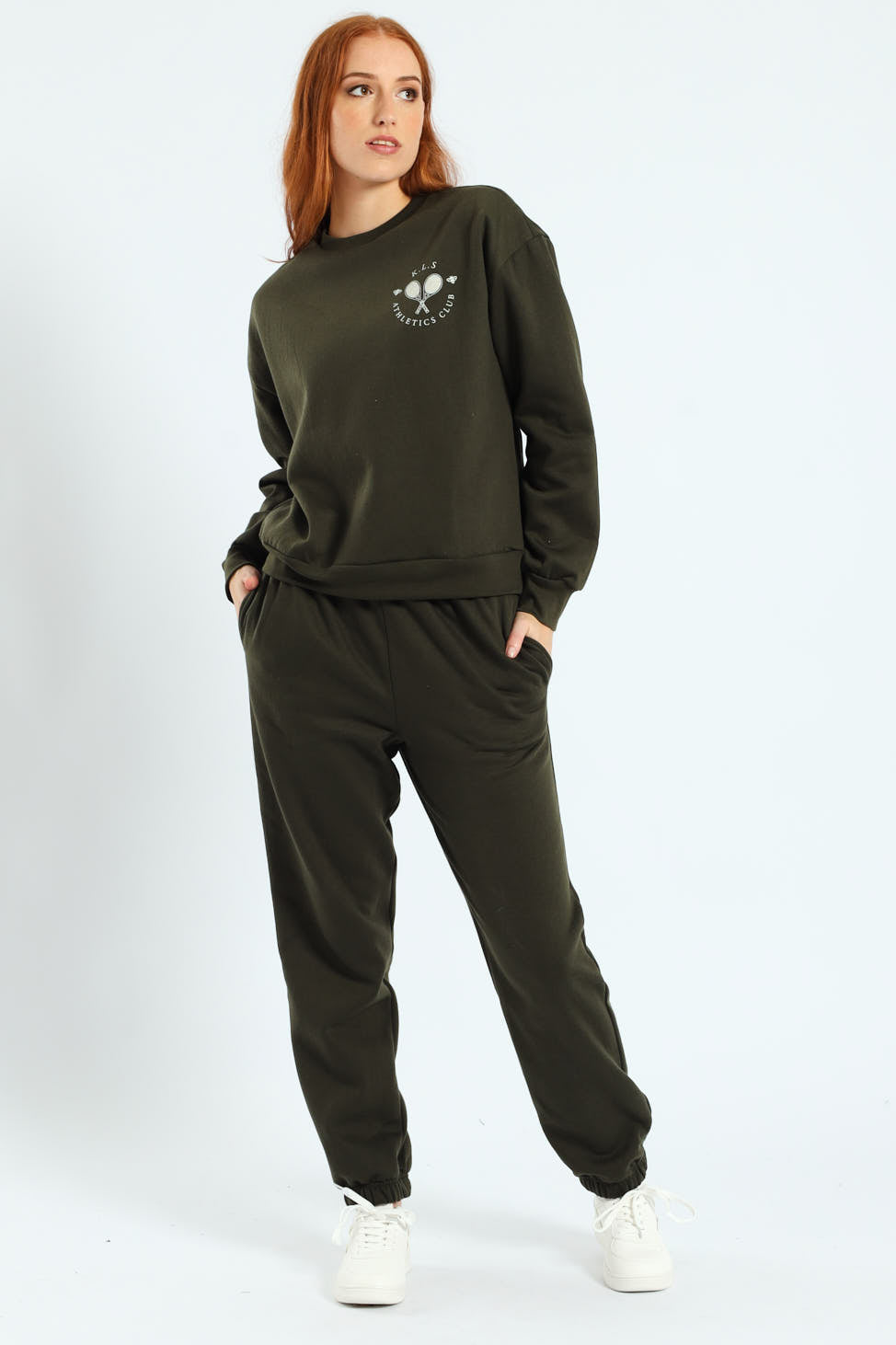 Long Sleeve Printed Screen Pullover - Dark Fatigue