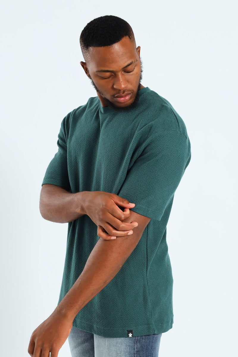 Pointelle Textured Tee - Forest Green