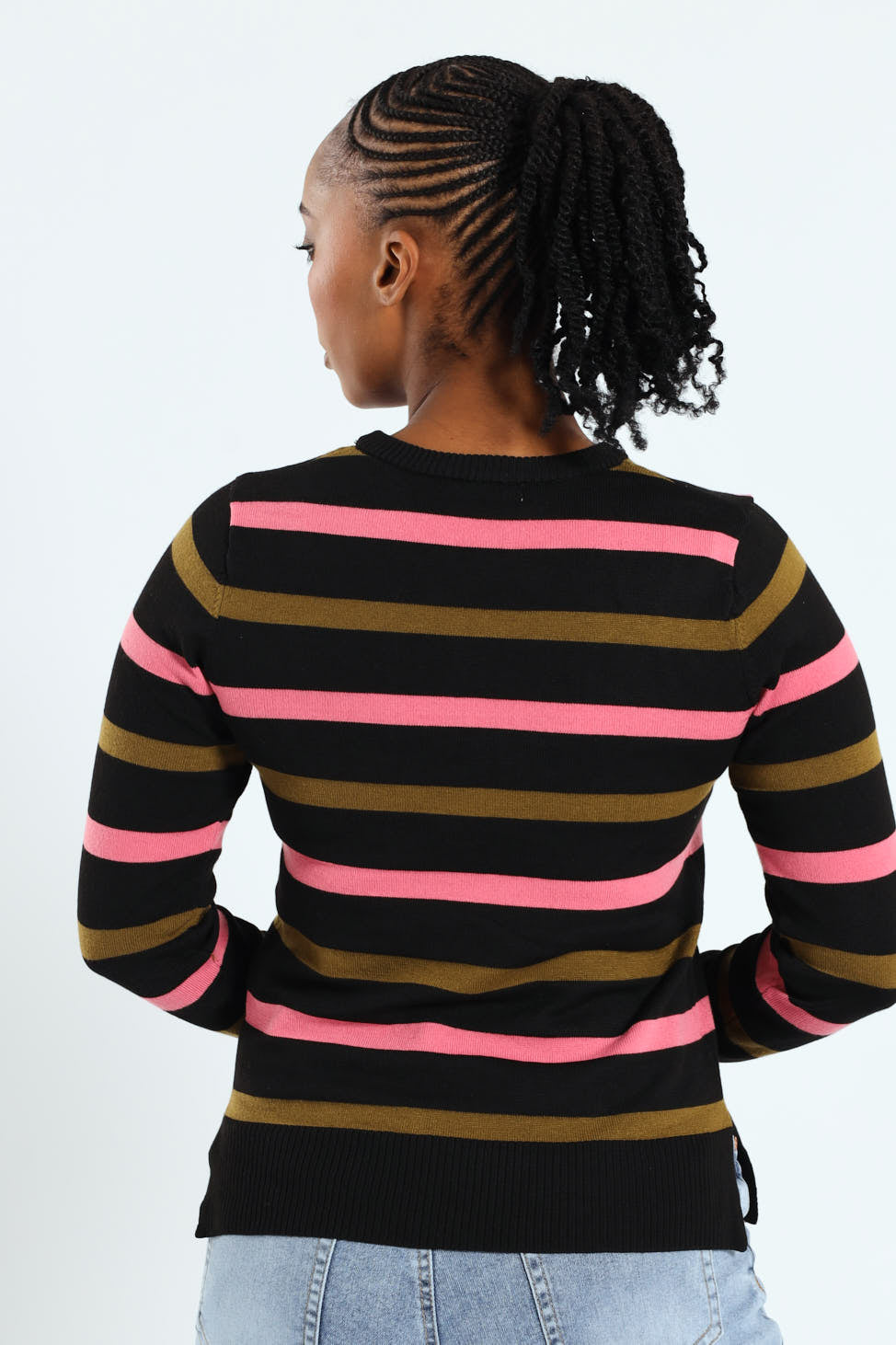 Striped Pullover - Black/Pink