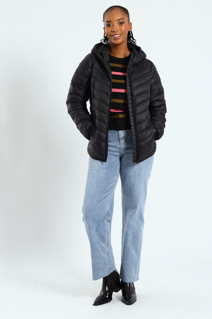 Classic Hooded Puffer - Black