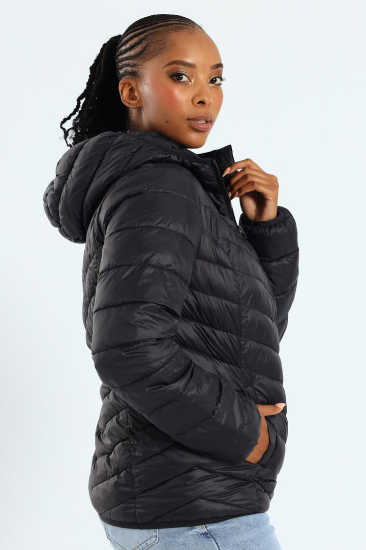 Classic Hooded Puffer - Black