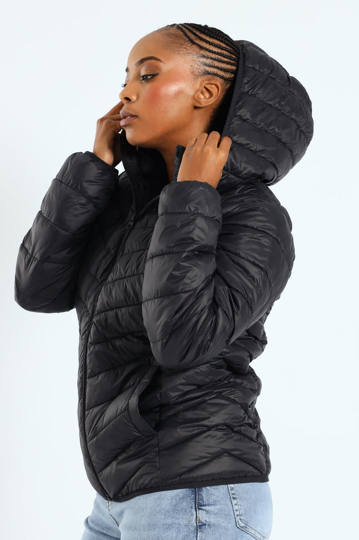 Classic Hooded Puffer - Black