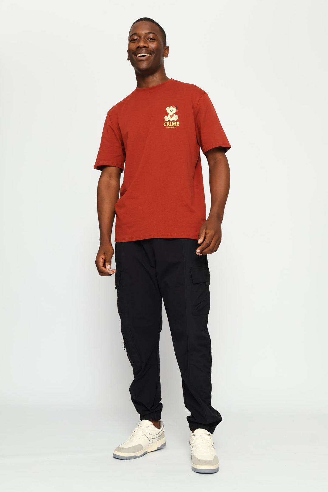 Rooibos Crime Teddy Chest Print Tee - Rust