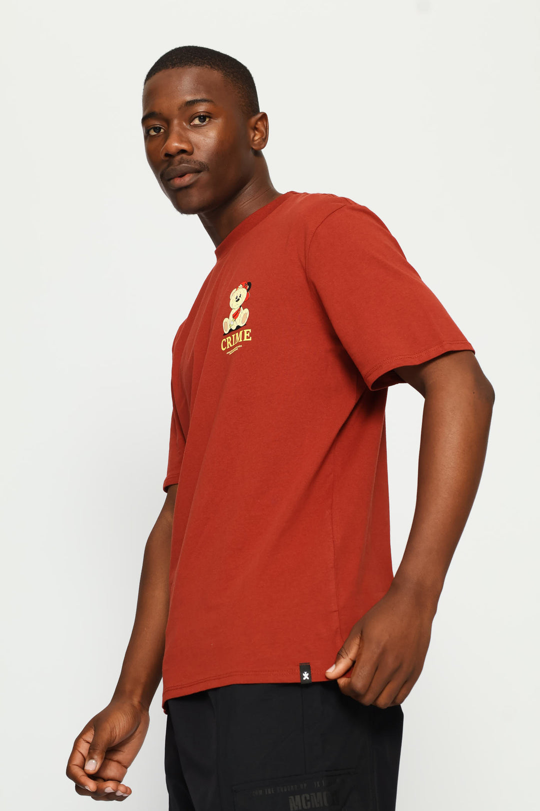 Rooibos Crime Teddy Chest Print Tee - Rust