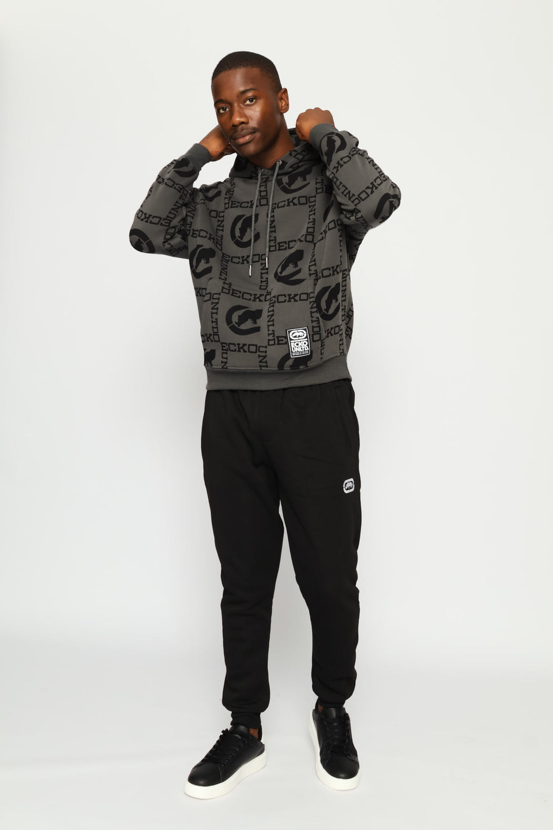 Patchwork Hoodie - Charcoal