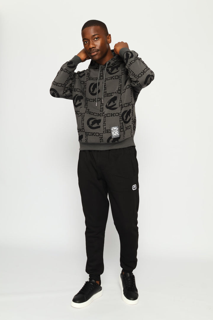 Patchwork Hoodie - Charcoal