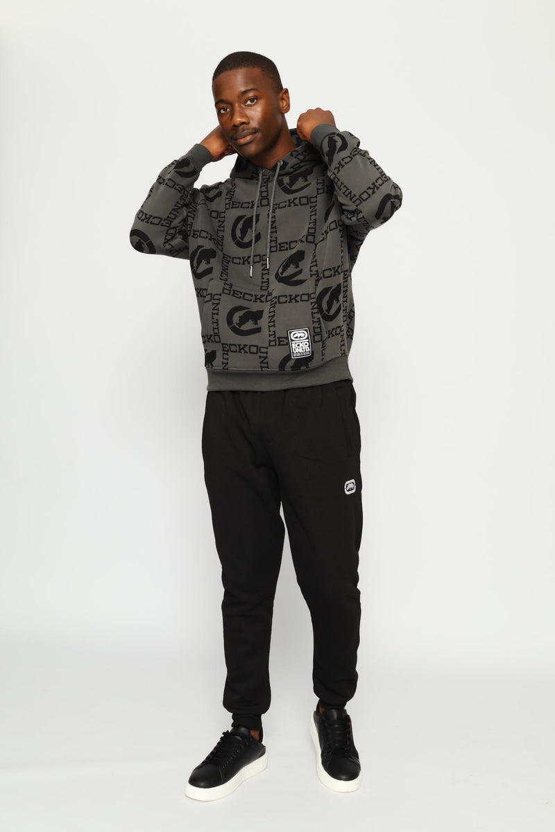 Patchwork Hoodie - Charcoal