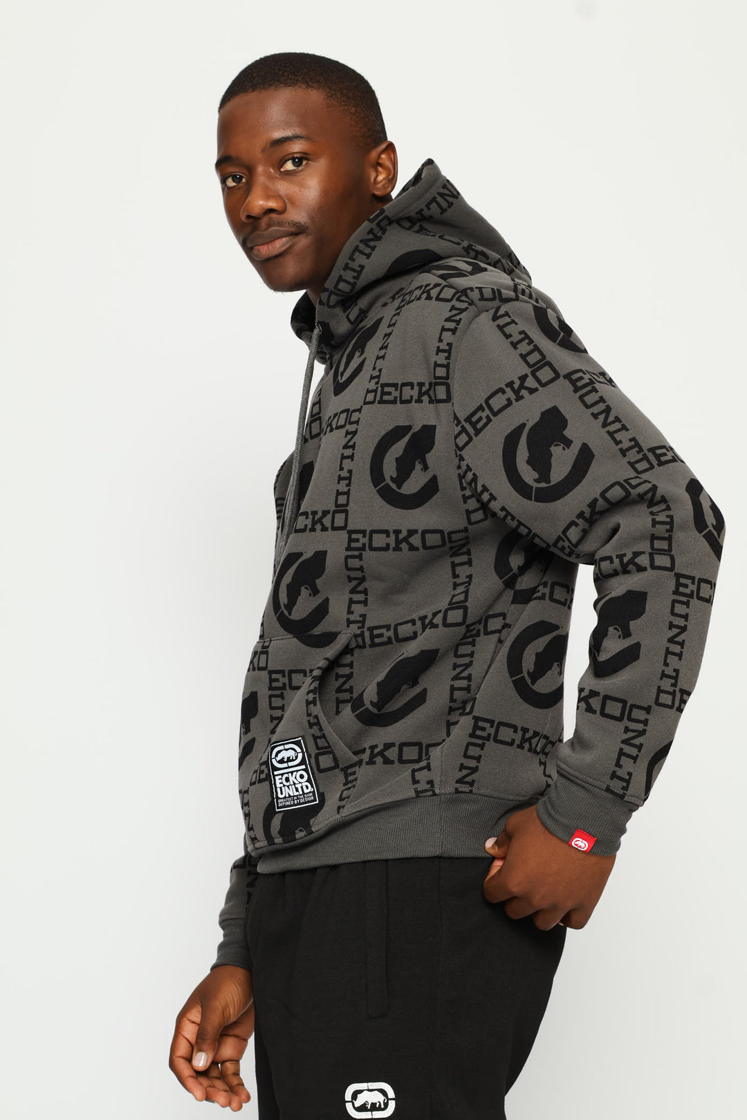 Patchwork Hoodie - Charcoal