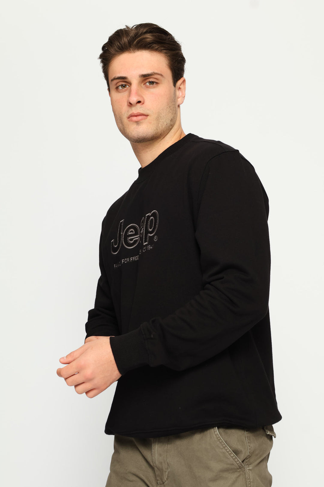 Core Applique Fleece Crewneck - Black