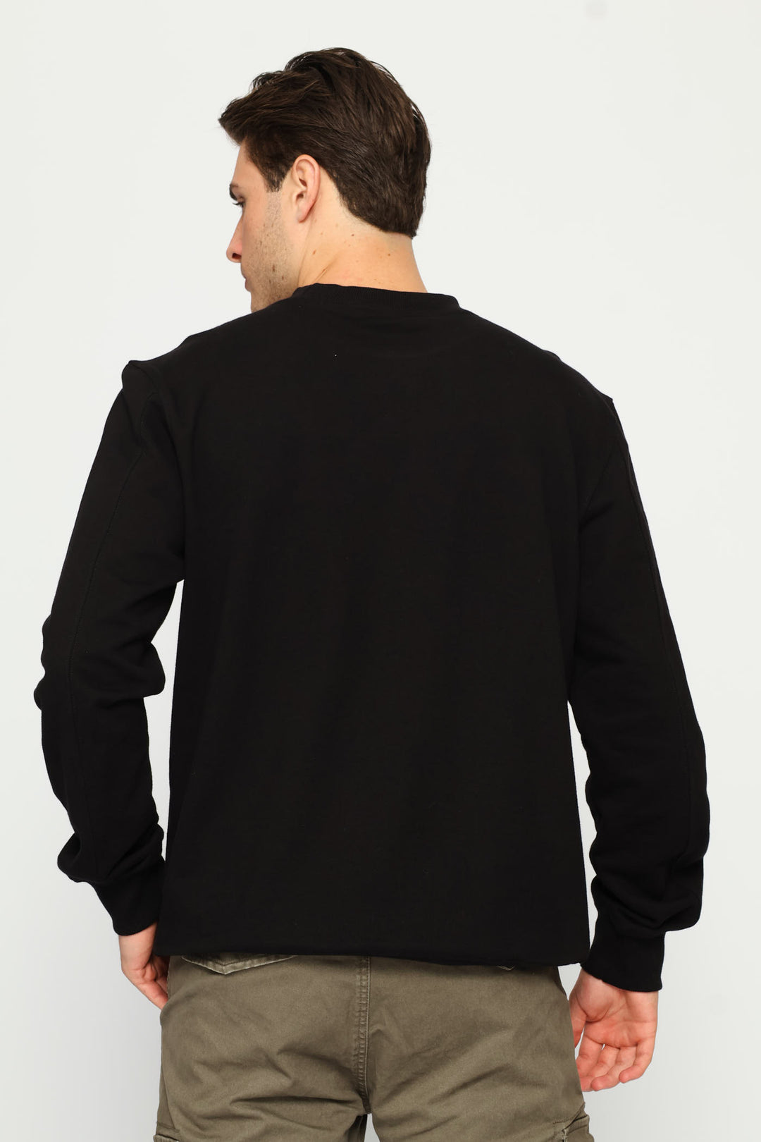 Core Applique Fleece Crewneck - Black