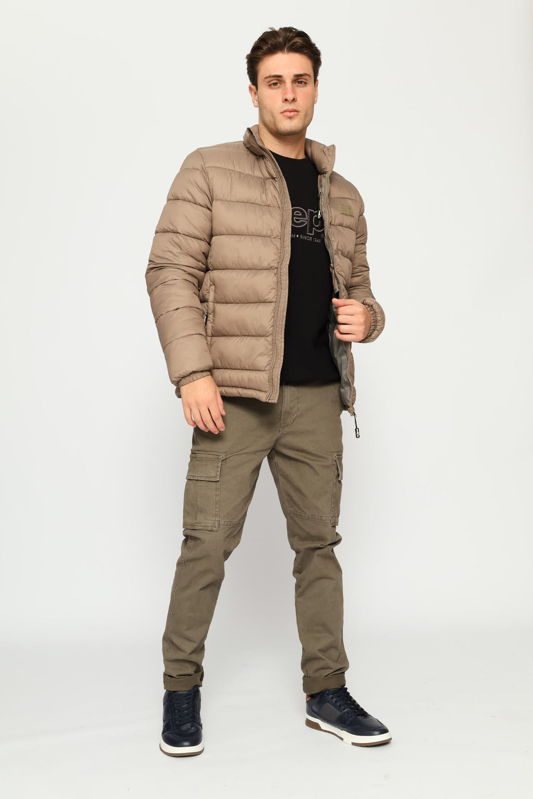 Core Long Sleeve Puffer Jacket - Brown