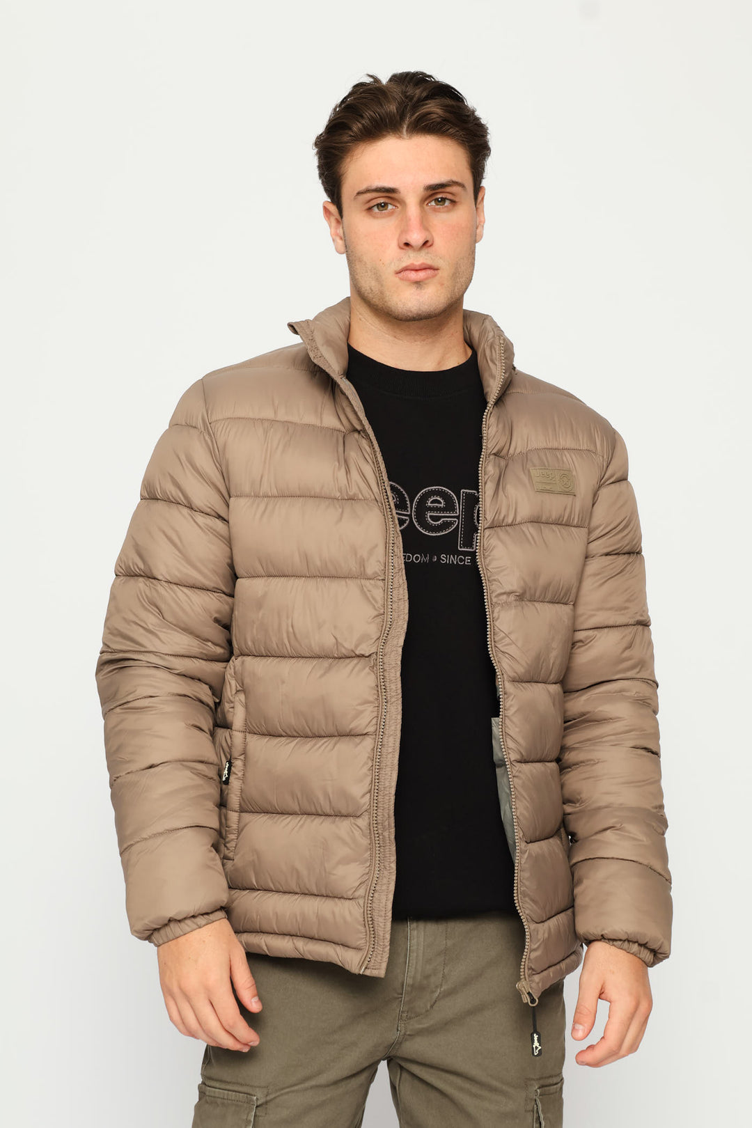 Core Long Sleeve Puffer Jacket - Brown