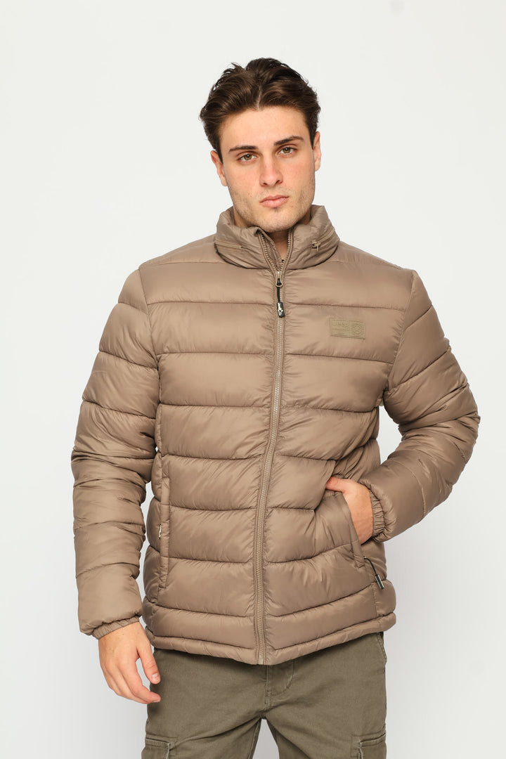 Core Long Sleeve Puffer Jacket - Brown