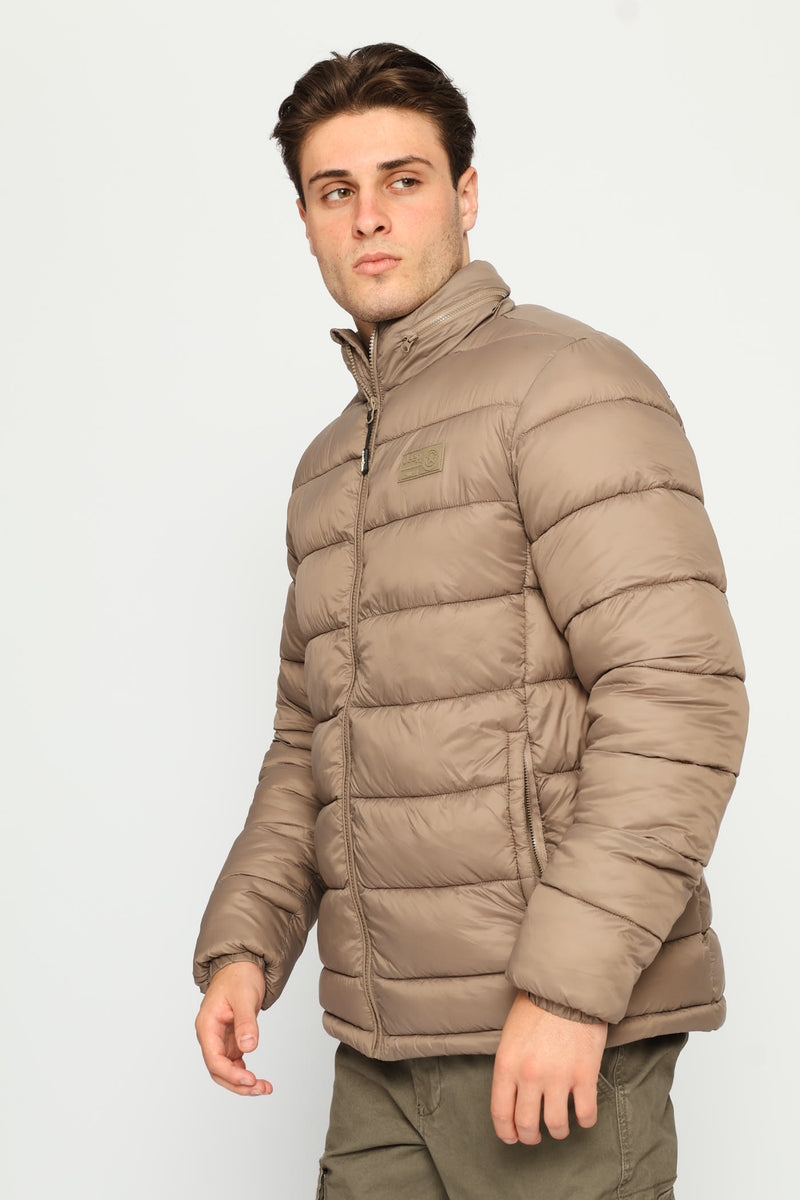 Core Long Sleeve Puffer Jacket - Brown