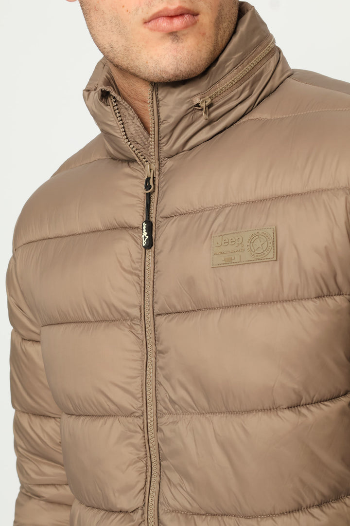 Core Long Sleeve Puffer Jacket - Brown