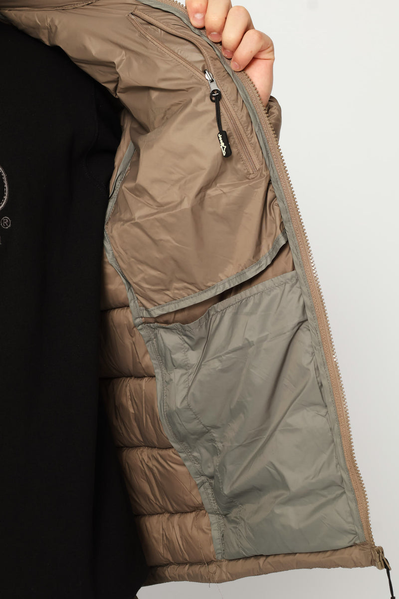 Core Long Sleeve Puffer Jacket - Brown