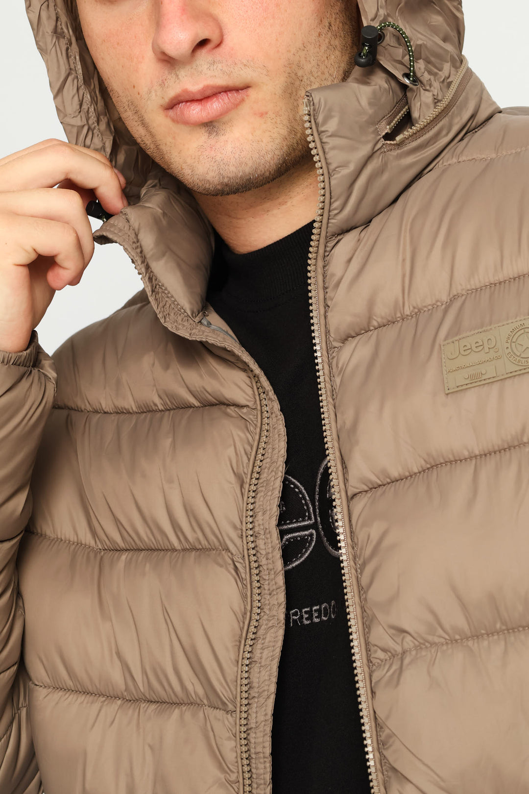Core Long Sleeve Puffer Jacket - Brown
