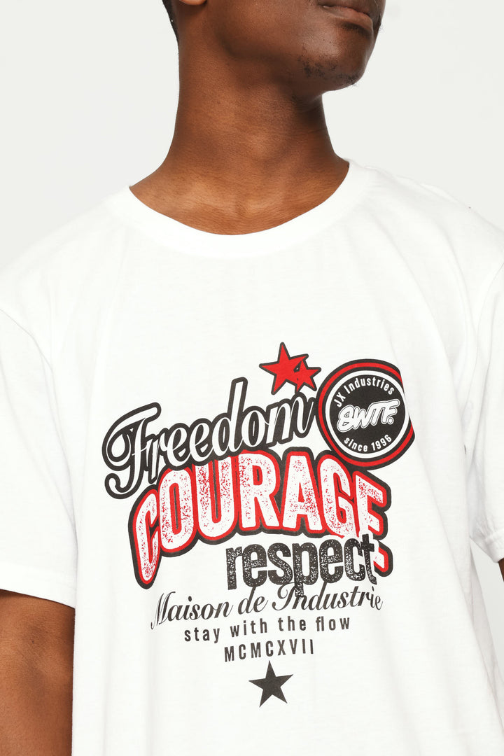 Freedom Front Print Tee - White