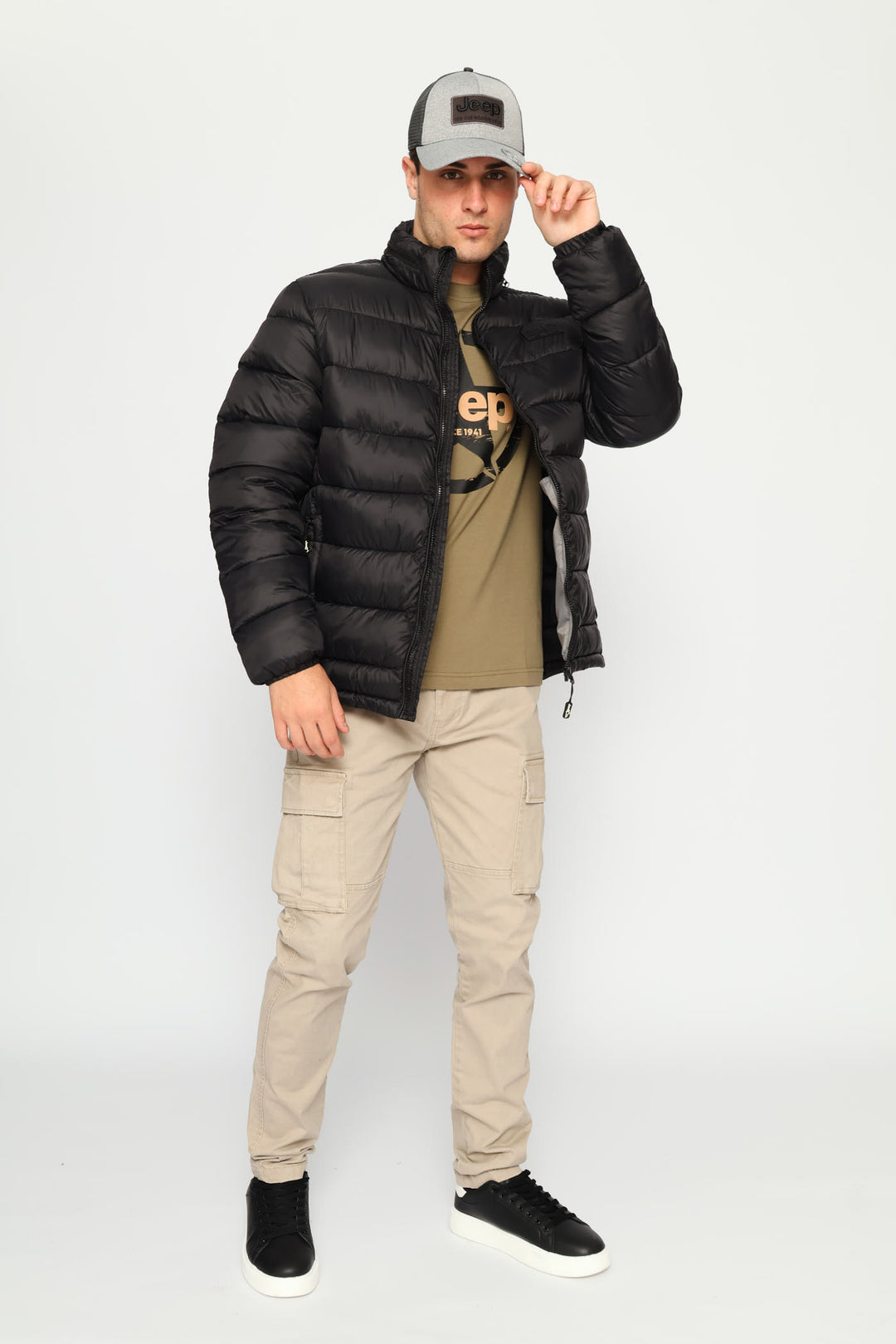 Core Long Sleeve Puffer Jacket - Black