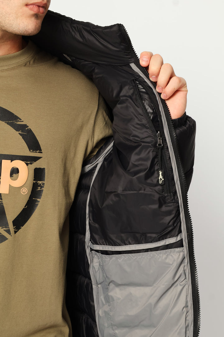 Core Long Sleeve Puffer Jacket - Black