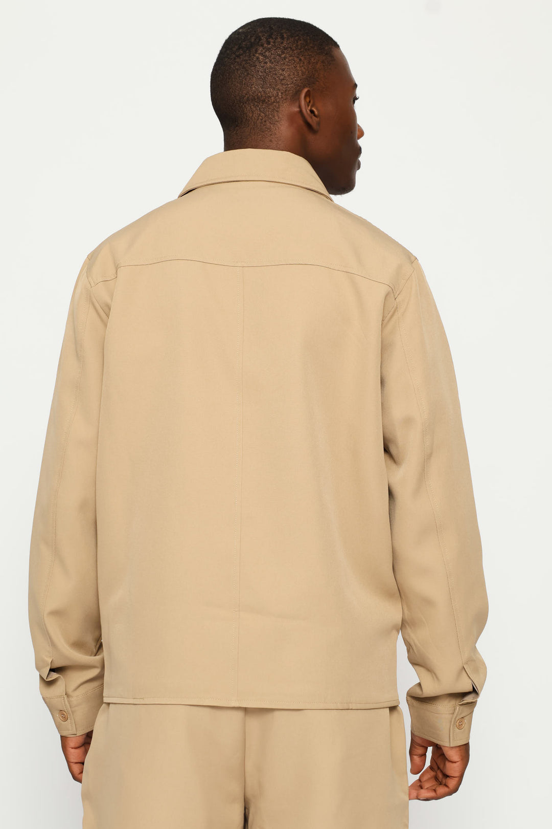 Button Through Shacket - Taupe