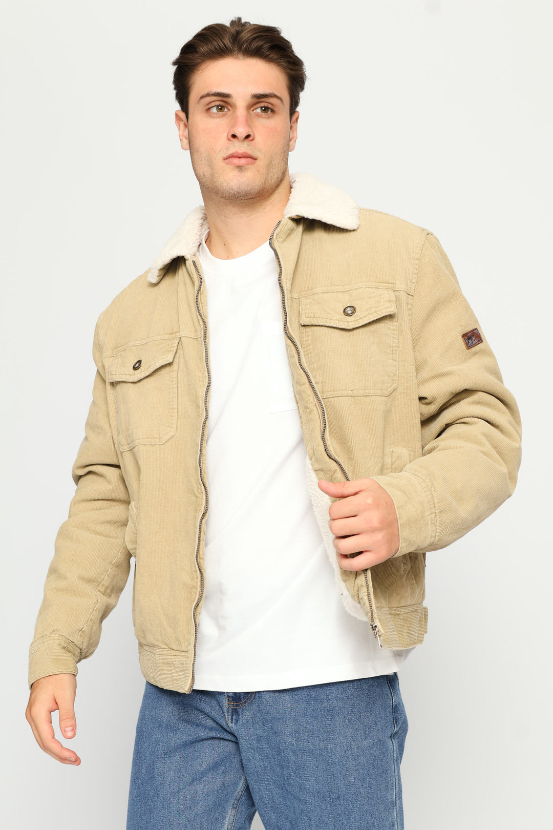 Corduroy Trucker Jacket - Taupe
