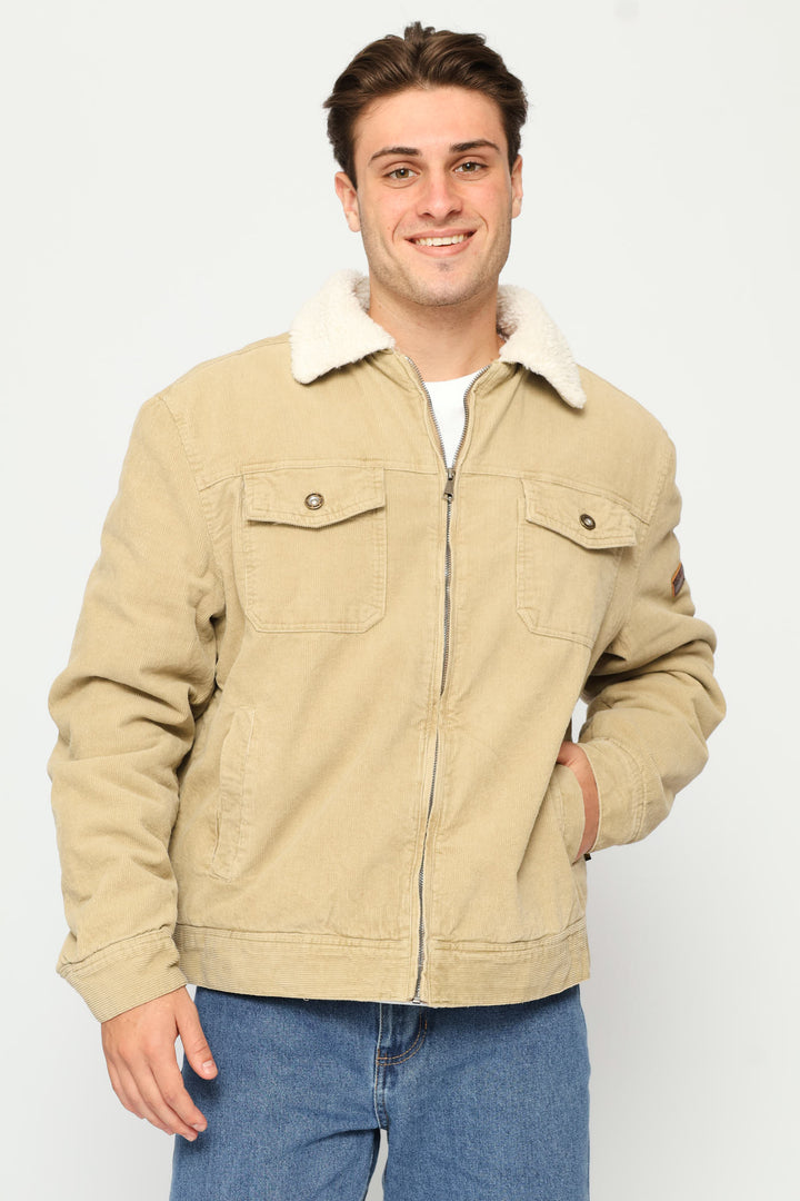 Corduroy Trucker Jacket - Taupe
