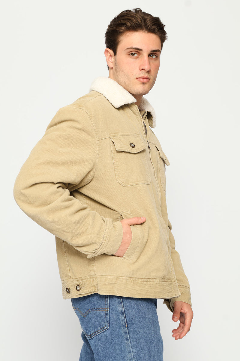 Corduroy Trucker Jacket - Taupe