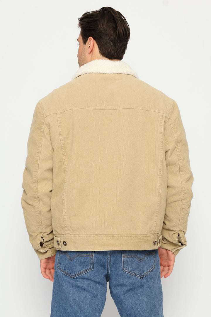 Corduroy Trucker Jacket - Taupe