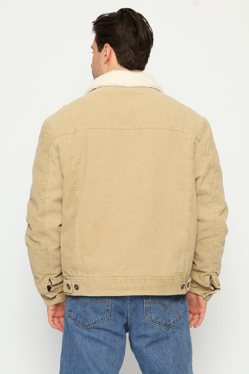 Corduroy Trucker Jacket - Taupe